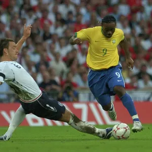 England's John Terry and Vagner Love of Brazil England's John Terry and Vagner Love of Brazil