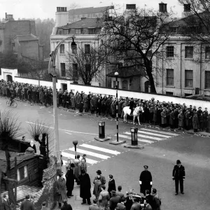 Fans queuing for tickets at Stamford Bridge for Arsenal Chelsea game 1952