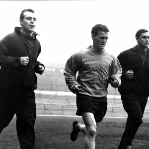 Geoff Sidebottom (left), Aston Villa F. C. goalkeeper, training with Bobby Thomson, and Nigel Sims 1961 Geoff Sidebottom (left), Aston Villa F. C. goalkeeper, training with Bobby Thomson, and Nigel Sims 1961