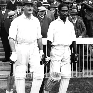 George Challenor and Clifford Roach at West Indies v England test match at Old Trafford, Manchester 1928 George Challenor and Clifford Roach at West Indies v England test match at Old Trafford, Manchester 1928