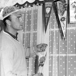George Cohen, Fulham F. C. footballer, wearing his England cap George Cohen, Fulham F. C. footballer, wearing his England cap