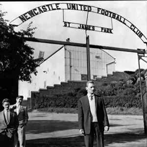 George Eastham, Newcastle F.C. footballer, leaves St. James Park after a conference today