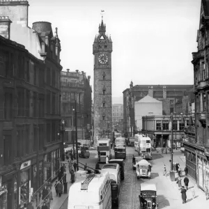 Glasgow Cross 1950 Print: Trolleybus in Foreground Glasgow Cross 1950 Print: Trolleybus in Foreground
