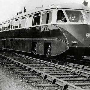 1934 Great Western Railway Diesel Express Streamlined Rail Car Print 1934 Great Western Railway Diesel Express Streamlined Rail Car Print