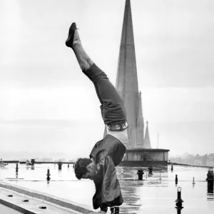 Handstand on Royal Garden Hotel Roof Print Handstand on Royal Garden Hotel Roof Print