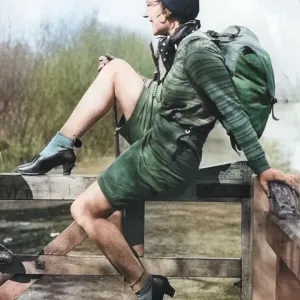 Hiking, 1930s style Hiking, 1930s style