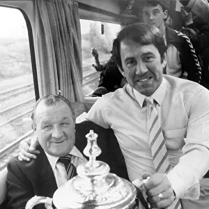 Howard Kendall with Bob Paisley and the FA Cup 1984