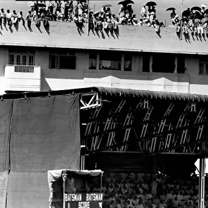 India v England 1961 Fans watch 1st test match in Bombay from the roof of the stand
