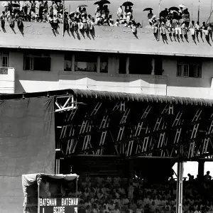 India v England 1961 Fans watch 1st test match in Bombay from the roof of the stand India v England 1961 Fans watch 1st test match in Bombay from the roof of the stand