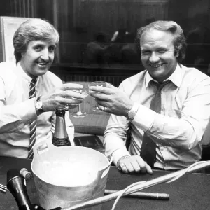 John Bond and Ron Atkinson Share Champagne Print John Bond and Ron Atkinson Share Champagne Print