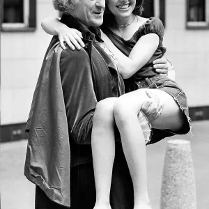 Jon Pertwee with Elizabeth Sladen, his new partner in TV series Dr Who 1973 Jon Pertwee with Elizabeth Sladen, his new partner in TV series Dr Who 1973