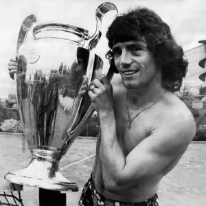 Kevin Keegan with European Cup Print