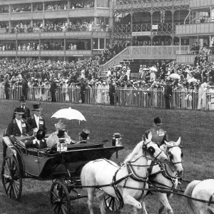 King George V and Queen Mary at Ascot 1924 Print