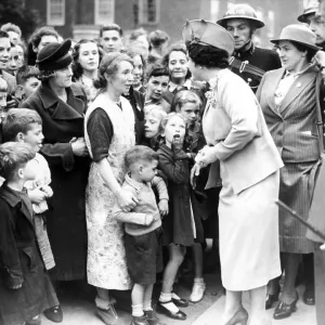 King George VI and Queen Elizabeth Visit South London Print 1940