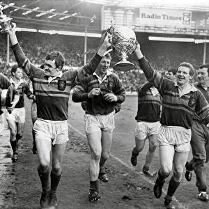 Leeds players with the Rugby League Challenge Cup 1968