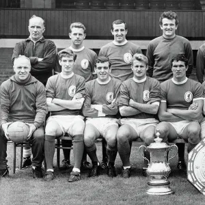 Liverpool F. C. in 1965 with the FA Cup and the Charity Shield