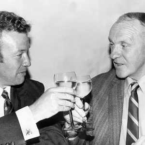Liverpool F. C. manager Bill Shankly with Billy Bingham, Everton F. C. manager 1973 Liverpool F. C. manager Bill Shankly with Billy Bingham, Everton F. C. manager 1973