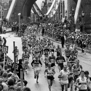 London Marathon 1986 Print - Runners Leaving Tower Bridge London Marathon 1986 Print - Runners Leaving Tower Bridge