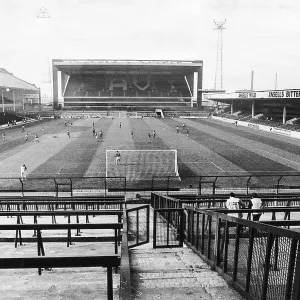 A lone policeman and his dog patrol the empty terraces at Villa Park where Aston Villa were forced by Uefa to play their European Cup tie behind closed doors A lone policeman and his dog patrol the empty terraces at Villa Park where Aston Villa were forced by Uefa to play their European Cup tie behind closed doors