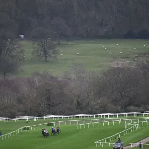 A long distance view showing the racecourse Cheltenham Festival week A long distance view showing the racecourse Cheltenham Festival week