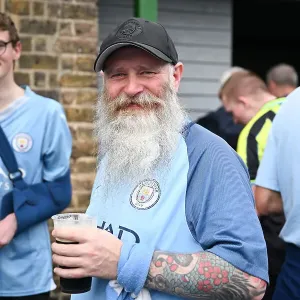 Man City fan before the game Man City fan before the game