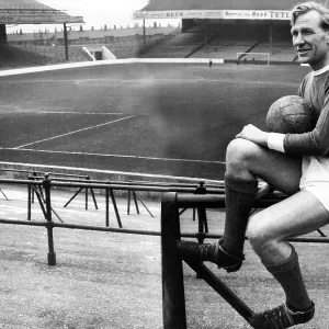 Manchester City goalkeeper Bert Trautmann on the terrace at Maine Road 1964