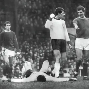 1966 Print of Manchester United's David Herd