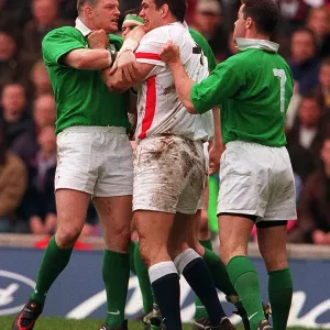 Martin Johnson and Victor Costello head to head England V Ireland Five Nations 1998 Martin Johnson and Victor Costello head to head England V Ireland Five Nations 1998
