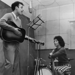 Marty Wilde recording in the studio in 1959