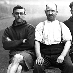 Members of Manchester United F. C. 1928 - Goalkeeper Richardson, trainer Puller and footballer Jones