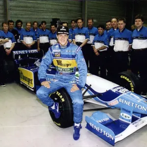 Michael Schumacher, racing driver.in 1995 with his Benetton team Michael Schumacher, racing driver.in 1995 with his Benetton team