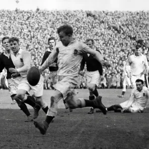 Micky Steele-Bodger in play during Scotland v England match at Murrayfield 1948 Micky Steele-Bodger in play during Scotland v England match at Murrayfield 1948