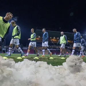 Millwall warm up in the snow 2015 Millwall warm up in the snow 2015
