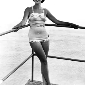 Miss Marina 1950 Print: Sheila Simpson in Swimsuit Miss Marina 1950 Print: Sheila Simpson in Swimsuit