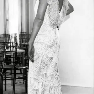 1930s Embossed Velvet Evening Dress Print 1930s Embossed Velvet Evening Dress Print