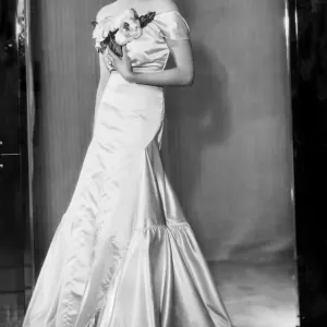 1930s Silk Evening Gown Print 1930s Silk Evening Gown Print