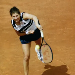 Monica Seles in action at the 1996 French Open Monica Seles in action at the 1996 French Open
