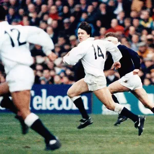 Five Nations Championship Scotland v England at MurrayfieldSimon Halliday on his run which led to an England try 1992 Five Nations Championship Scotland v England at MurrayfieldSimon Halliday on his run which led to an England try 1992