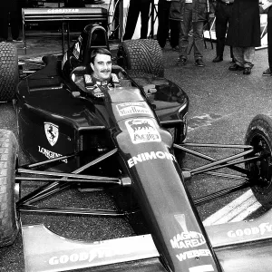 Nigel Mansell pictured in his Ferrari racing car Nigel Mansell pictured in his Ferrari racing car