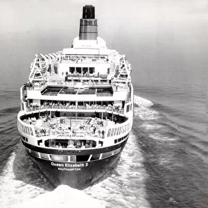 The ocean liner QE2 at sea