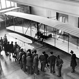 Original biplane in which Orville Wright took the first flight, at Science Museum, Kensington, 1928