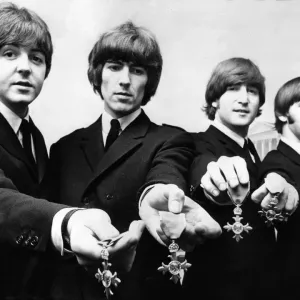 The Beatles Receive MBE Print The Beatles Receive MBE Print