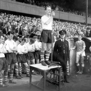Preston North End and England footballer Tom Finney makes a speech to the crowd after playing his last game for Preston Preston North End and England footballer Tom Finney makes a speech to the crowd after playing his last game for Preston
