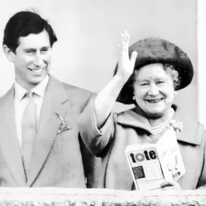 Prince Charles and the Queen Mother at Cheltenham racecourse Prince Charles and the Queen Mother at Cheltenham racecourse