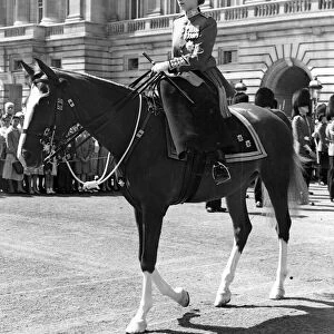 Queen Elizabeth II Trooping the Colour in 1957