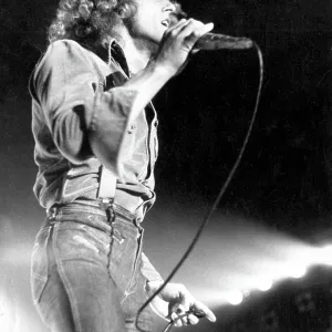 Roger Daltrey of The Who on stage 1975 Roger Daltrey of The Who on stage 1975