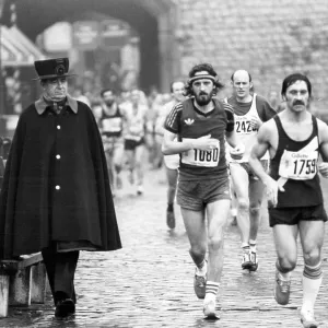 Runners taking part in the 1981 London Marathon - at Tower Bridge Runners taking part in the 1981 London Marathon - at Tower Bridge