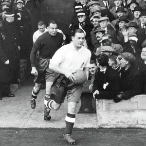 Sam Barkas, captain of the England Football Team, leads them out to play Wales at Middlesborough 1937 Sam Barkas, captain of the England Football Team, leads them out to play Wales at Middlesborough 1937