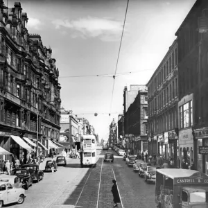 Print of Sauchiehall Street, Glasgow in 1956 Print of Sauchiehall Street, Glasgow in 1956