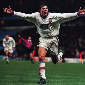 Savo Milosevic celebrates scoring in the UEFA cup against Bucharest Savo Milosevic celebrates scoring in the UEFA cup against Bucharest